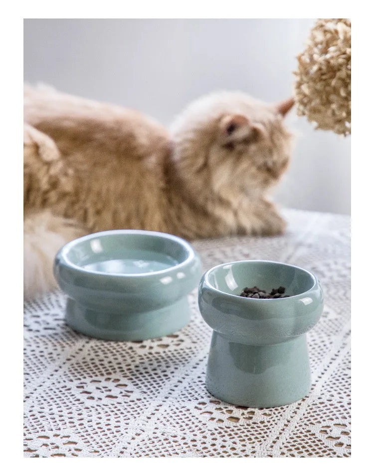Bol surélever pour chat en céramique